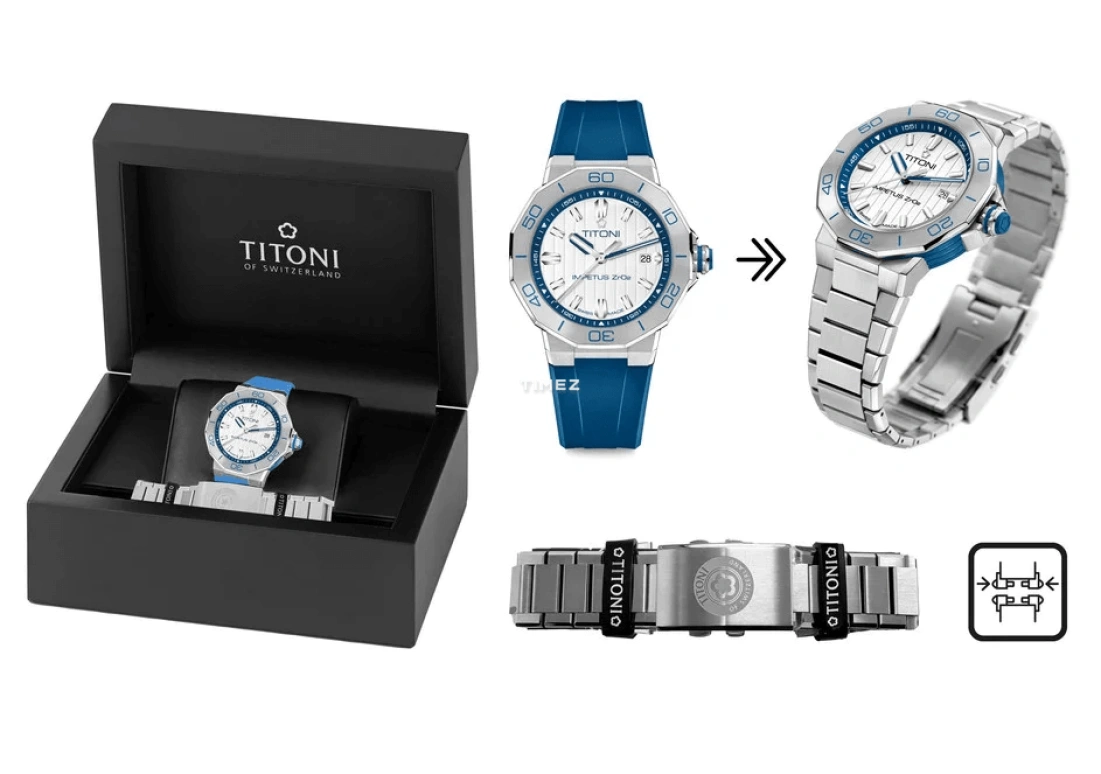 Titoni,IMPETUS 43mm,43mm,Stainless Steel,Ceramic,White,Automatic,Day,42hours,83765 S,83765 S-FF-708