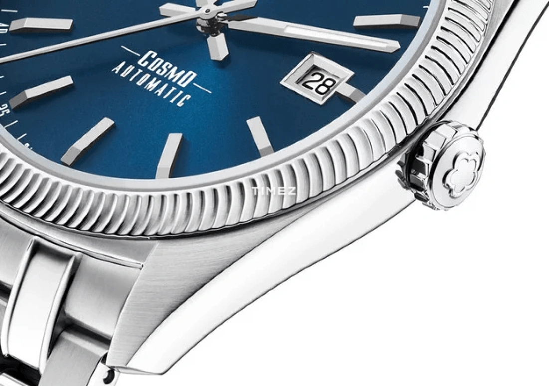 Titoni,COSMO 41mm,41mm,Stainless Steel,Blue,Automatic,Day,Sapphire,Crystal Glass,878 S,878 S-612
