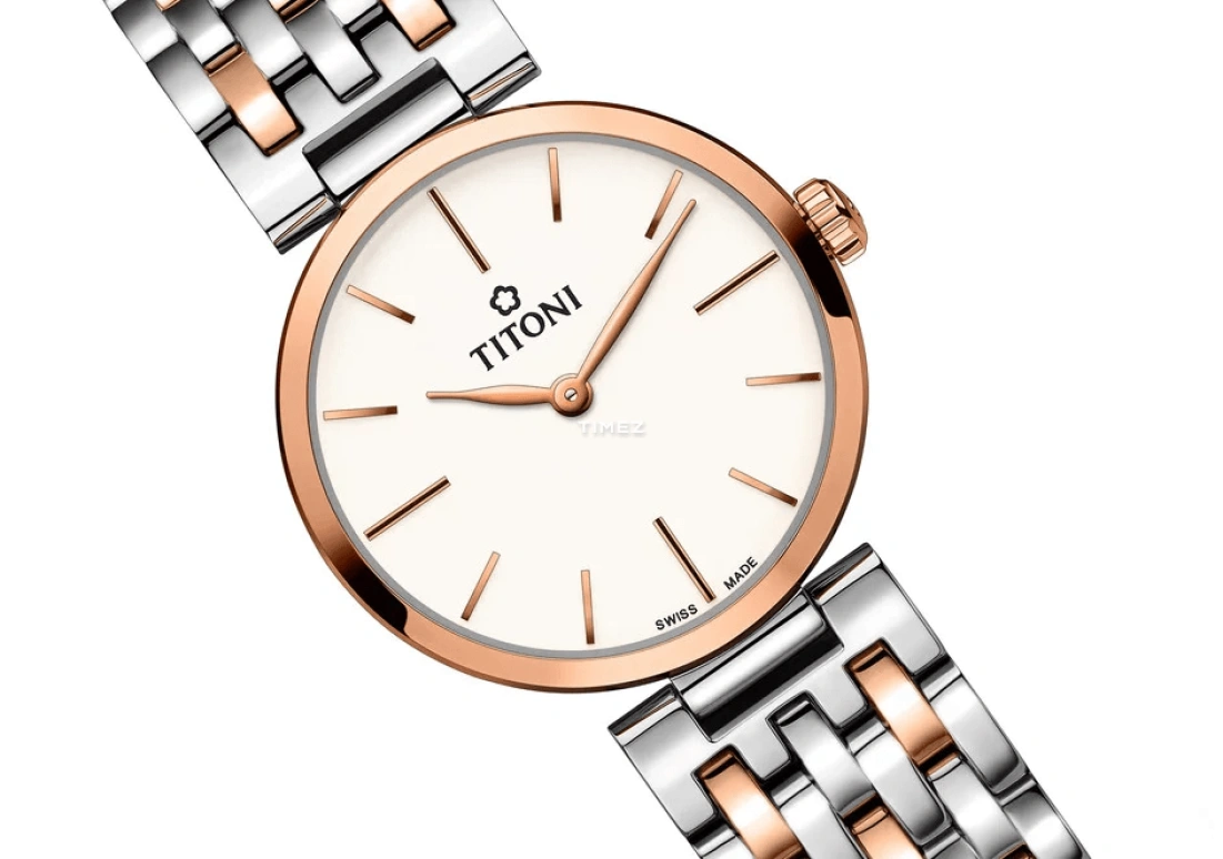 Titoni,SLENDERLINE 25.50mm,25.50mm,Stainless Steel,Silver,Quartz,Sapphire,Crystal Glass,Round,TQ 42718 SRG,TQ 42718 SRG-606