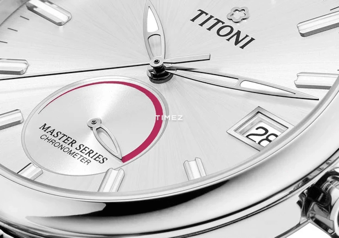 Titoni,MASTER 41mm,41mm,Stainless Steel,Silver,Automatic,Day,Power Reserve Indicator,94388 S,94388 S-578