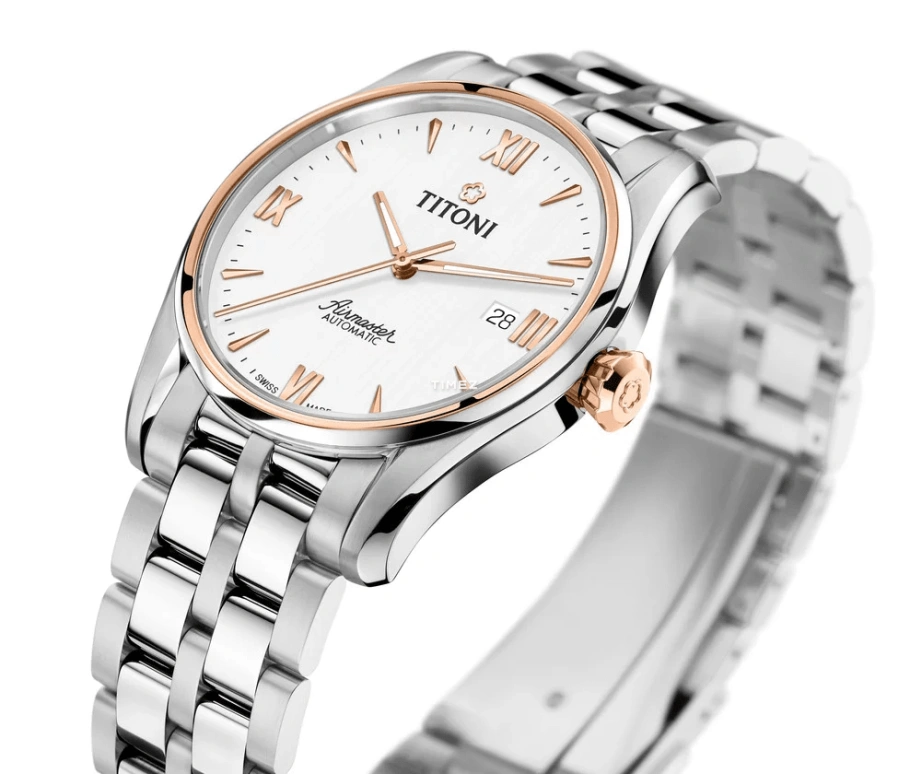 Titoni,AIRMASTER 40mm,40mm,Stainless Steel,White,Automatic,Day,Sapphire,Crystal Glass,83908 SRG,83908 SRG-689