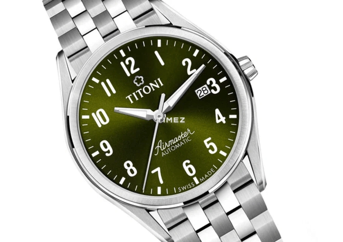 Titoni,AIRMASTER 40.50mm,40.50mm,Stainless Steel,Green,Automatic,Day,Sapphire,Crystal Glass,83906 S,83906 S-700
