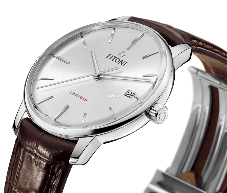Titoni,LINE 1919 40mm,40mm,Stainless Steel,Silver,Automatic,Day,Sapphire,Crystal Glass,83919 S,83919 S-ST-575