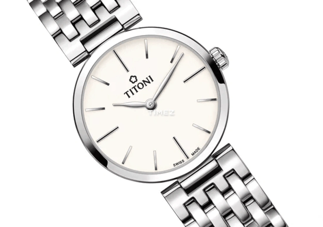 Titoni,SLENDERLINE 25.50mm,25.50mm,Stainless Steel,Silver,Quartz,Sapphire,Crystal Glass,Round,TQ 42718 S,TQ 42718 S-606