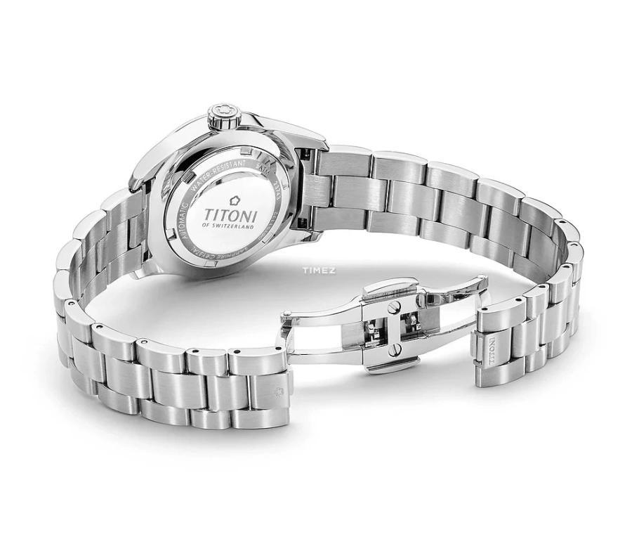 Titoni,AIRMASTER 29mm,29mm,Stainless Steel,Silver,Automatic,Sapphire,Crystal Glass,Round,23743 S,23743 S-581