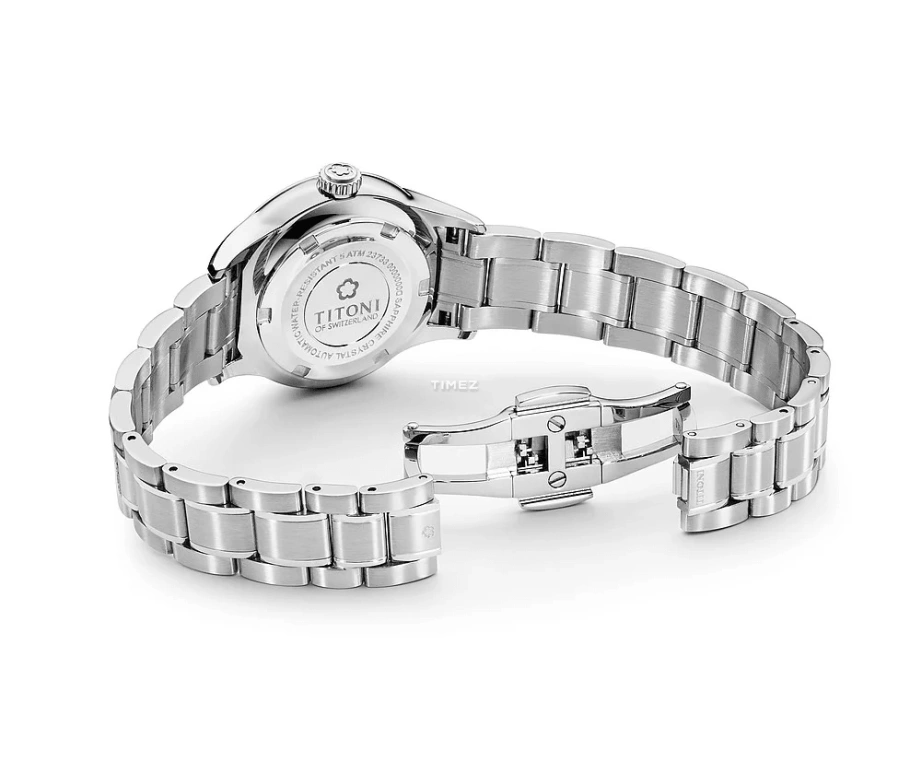 Titoni,AIRMASTER 29mm,29mm,Stainless Steel,White,Automatic,Day,Sapphire,Crystal Glass,23733 S,23733 S-583