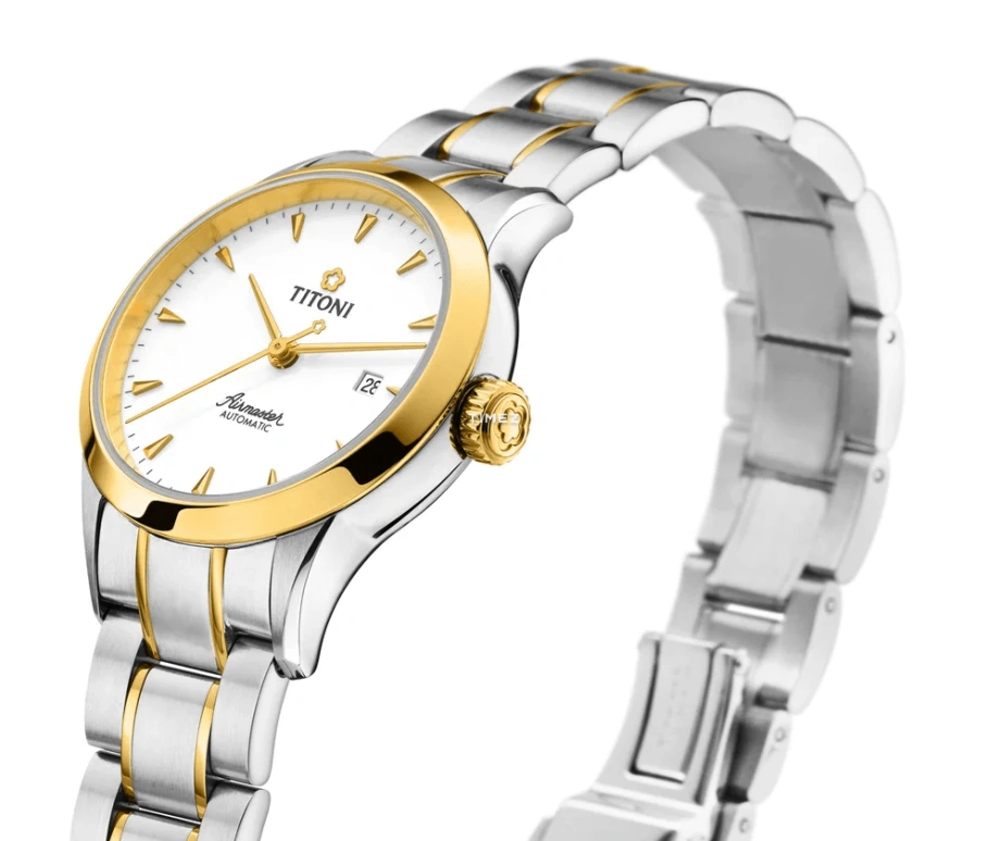 Titoni,AIRMASTER 29mm,29mm,Stainless Steel,White,Automatic,Day,Sapphire,Crystal Glass,23733 SY,23733 SY-583
