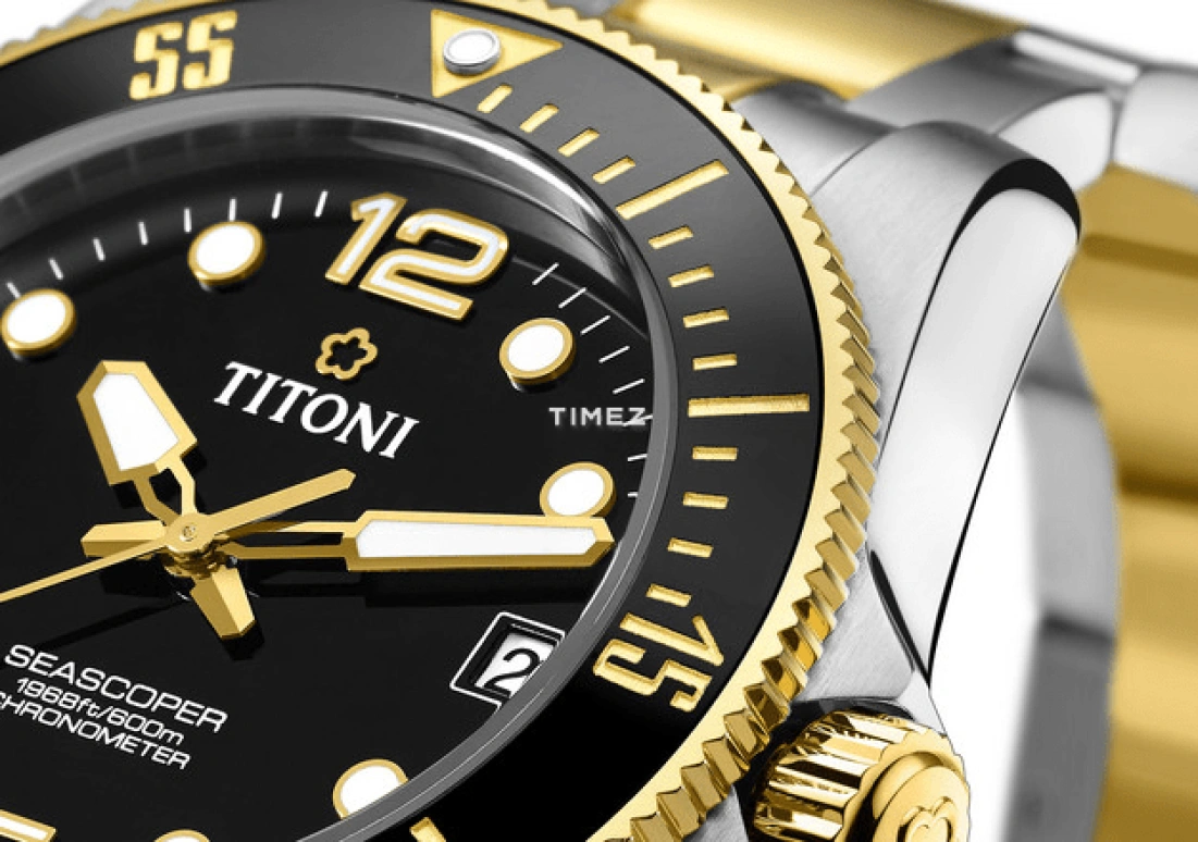 Titoni,SEASCOPER 42mm,42mm,Stainless Steel,Ceramic,Black,Automatic,Day,Sapphire,Crystal Glass,83600 SY,83600 SY-BK-256
