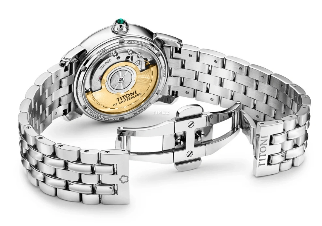 Titoni,MASTER 34mm,34mm,Stainless Steel,White,Automatic,Day,Sapphire,Crystal Glass,23188 S,23188 S-602