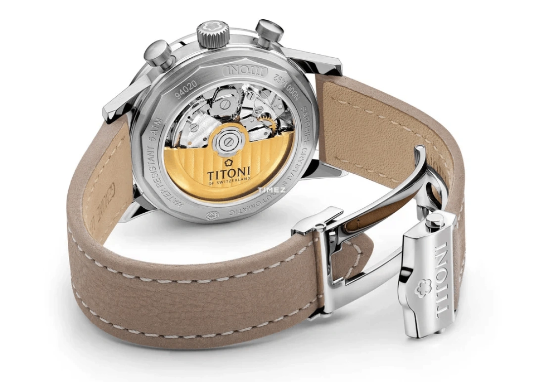 Titoni,HERITAGE 41mm,41mm,Stainless Steel,Black,Automatic,Chronograph,Day,94020 S,94020 S-ST-681