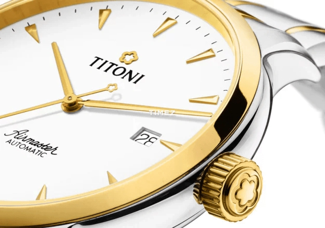 Titoni,AIRMASTER 40mm,40mm,Stainless Steel,White,Automatic,Day,Sapphire,Crystal Glass,83733 SY,83733 SY-583