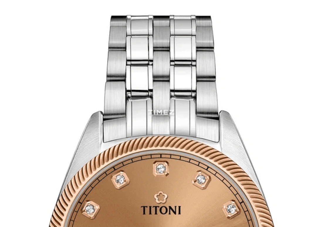 Titoni,COSMO 30mm,30mm,Stainless Steel,Copper,Automatic,Day,Sapphire,Crystal Glass,818 SRG,818 SRG-655