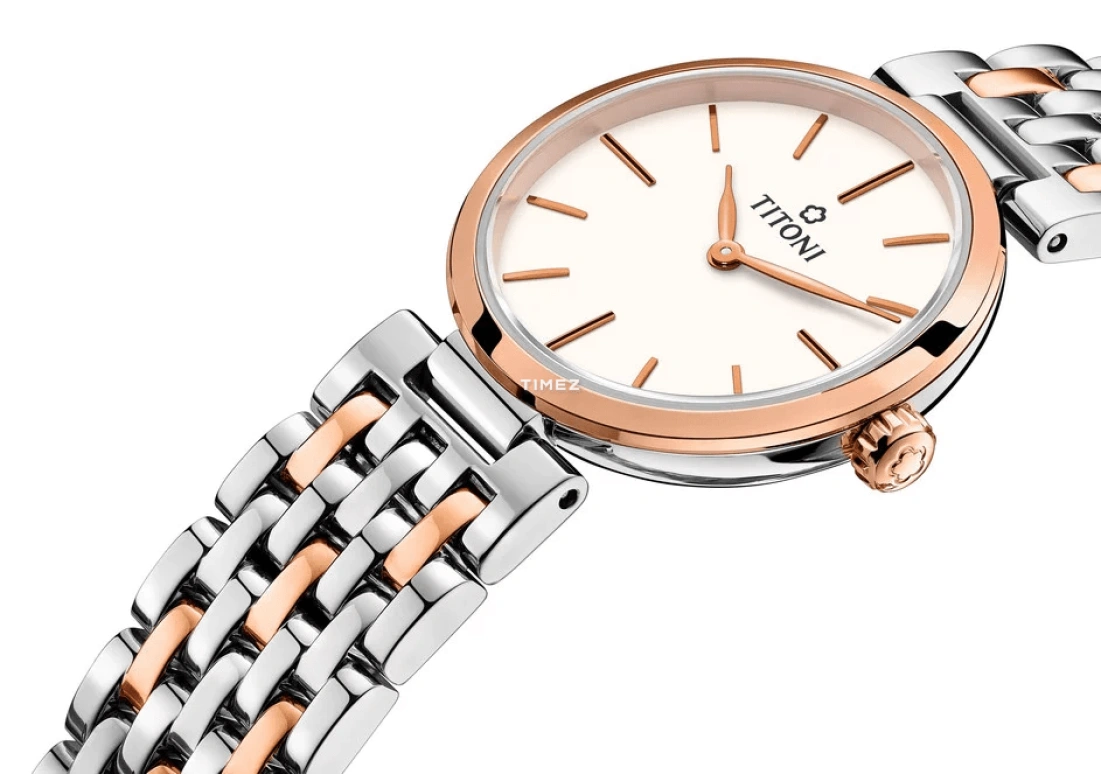 Titoni,SLENDERLINE 25.50mm,25.50mm,Stainless Steel,Silver,Quartz,Sapphire,Crystal Glass,Round,TQ 42718 SRG,TQ 42718 SRG-606