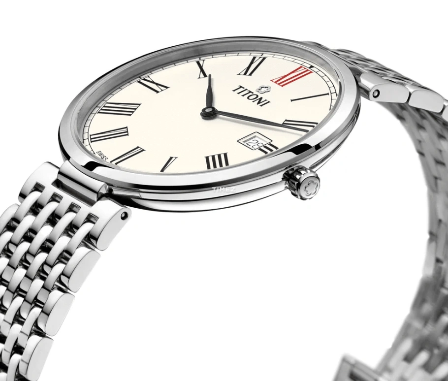 Titoni,SLENDERLINE 37mm,37mm,Stainless Steel,Silver,Automatic,Day,Sapphire,Crystal Glass,TQ 52718 S,TQ 52718 S-608