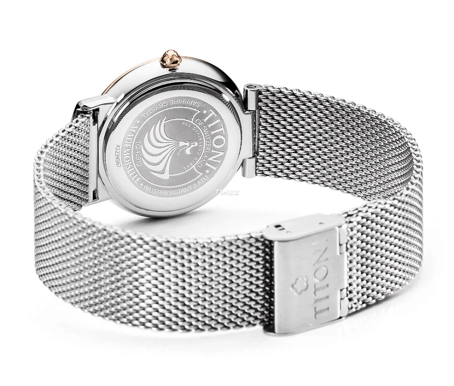 Titoni,MADEMOISELLE BY TITONI 32mm,32mm,Stainless Steel,Brown,Quartz,Sapphire,Crystal Glass,Round,TQ 42912 SRG,TQ 42912 SRG-592