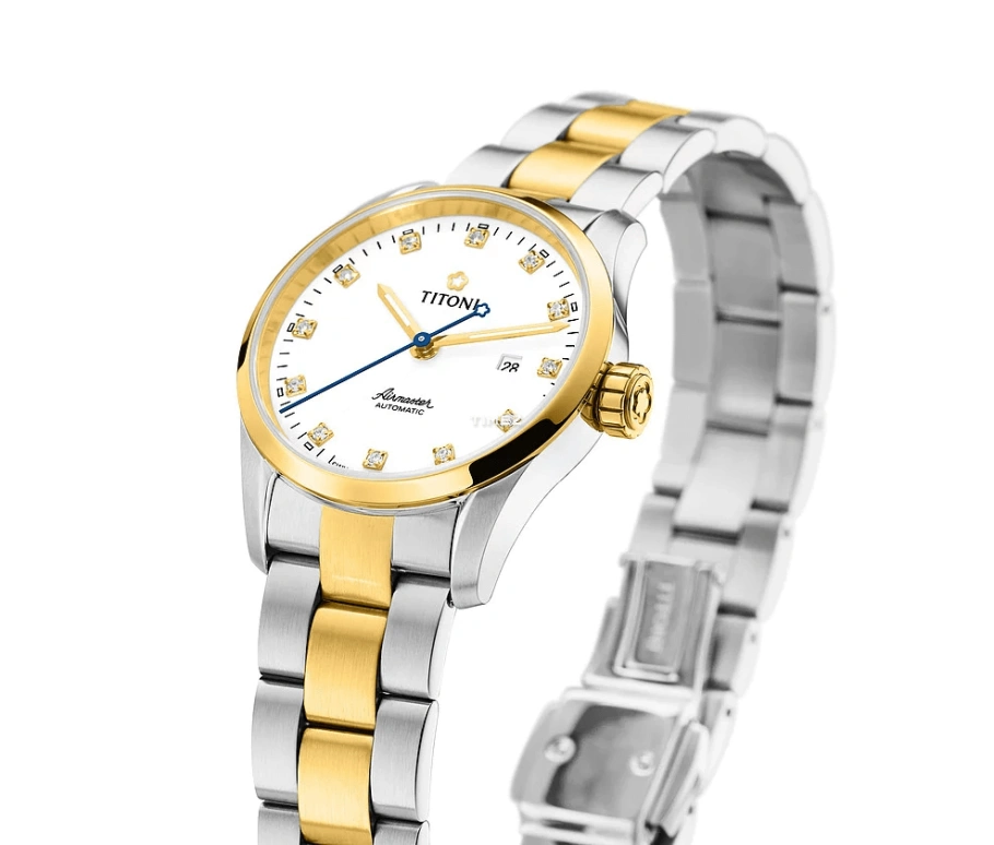Titoni,AIRMASTER 29mm,29mm,Stainless Steel,White,Automatic,Day,Sapphire,Crystal Glass,23743 SY,23743 SY-582