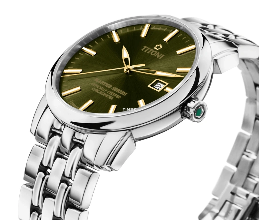 Titoni,MASTER 41mm,41mm,Stainless Steel,Green,Automatic,Day,Sapphire,Glass,83188 S,83188 S-660Y