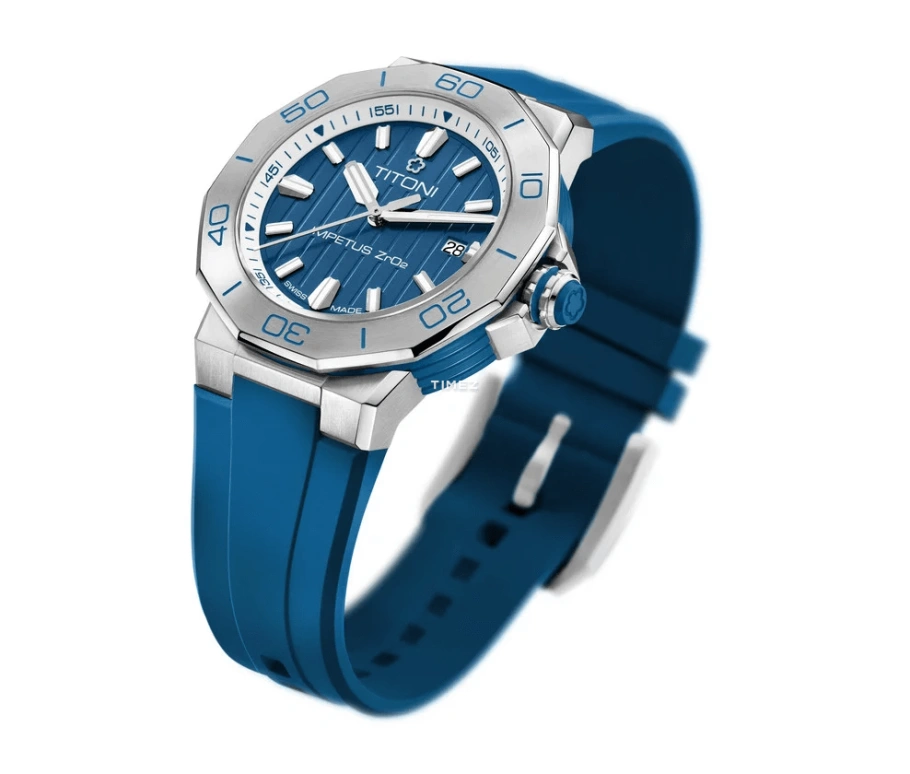 Titoni,IMPETUS 43mm,43mm,Stainless Steel,Ceramic,Blue,Automatic,Day,42hours,83765 S,83765 S-FF-709