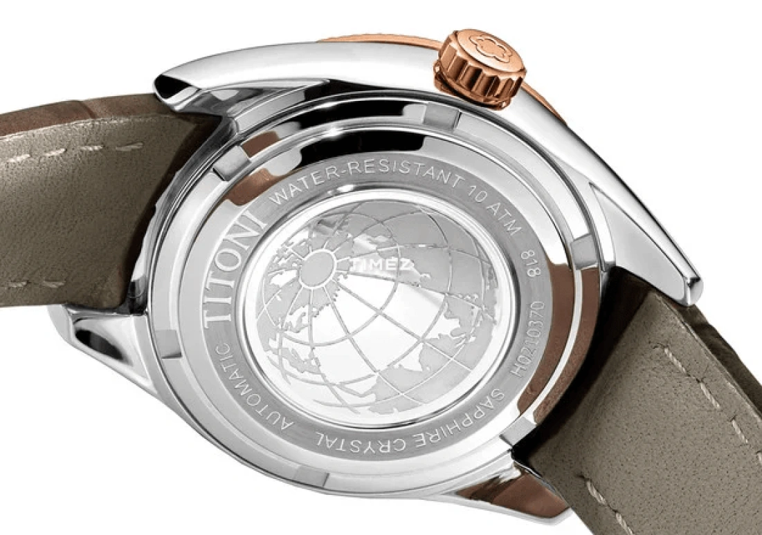 Titoni,COSMO 30mm,30mm,Stainless Steel,White,Automatic,Day,Sapphire,Crystal Glass,818 SRG,818 SRG-ST-622