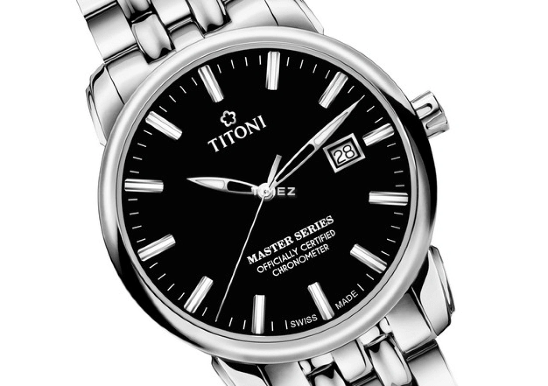 Titoni,MASTER 41mm,41mm,Stainless Steel,Black,Automatic,Day,Sapphire,Glass,83188 S,83188 S-577