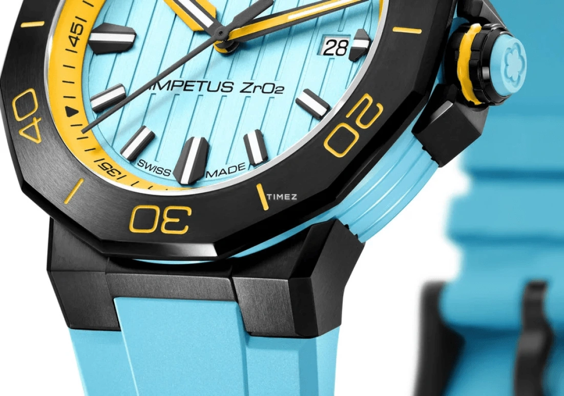 Titoni,IMPETUS 43mm,43mm,Ceramic,Stainless Steel,Blue,Automatic,Day,42hours,83765 B,83765 B-AO-707
