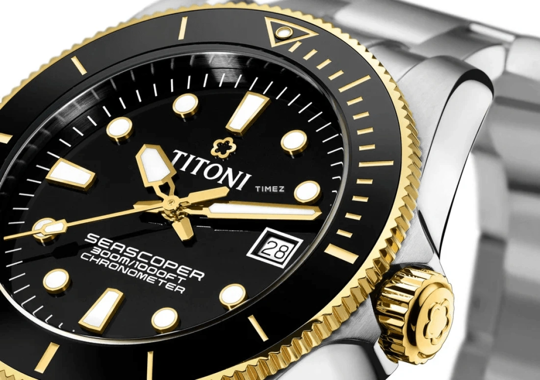 Titoni,SEASCOPER 42mm,42mm,Stainless Steel,Ceramic,Black,Automatic,Day,38hours,83300 SYS,83300 SYS-BK-248