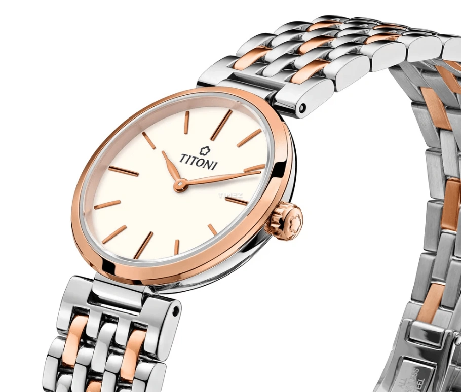 Titoni,SLENDERLINE 25.50mm,25.50mm,Stainless Steel,Silver,Quartz,Sapphire,Crystal Glass,Round,TQ 42718 SRG,TQ 42718 SRG-606
