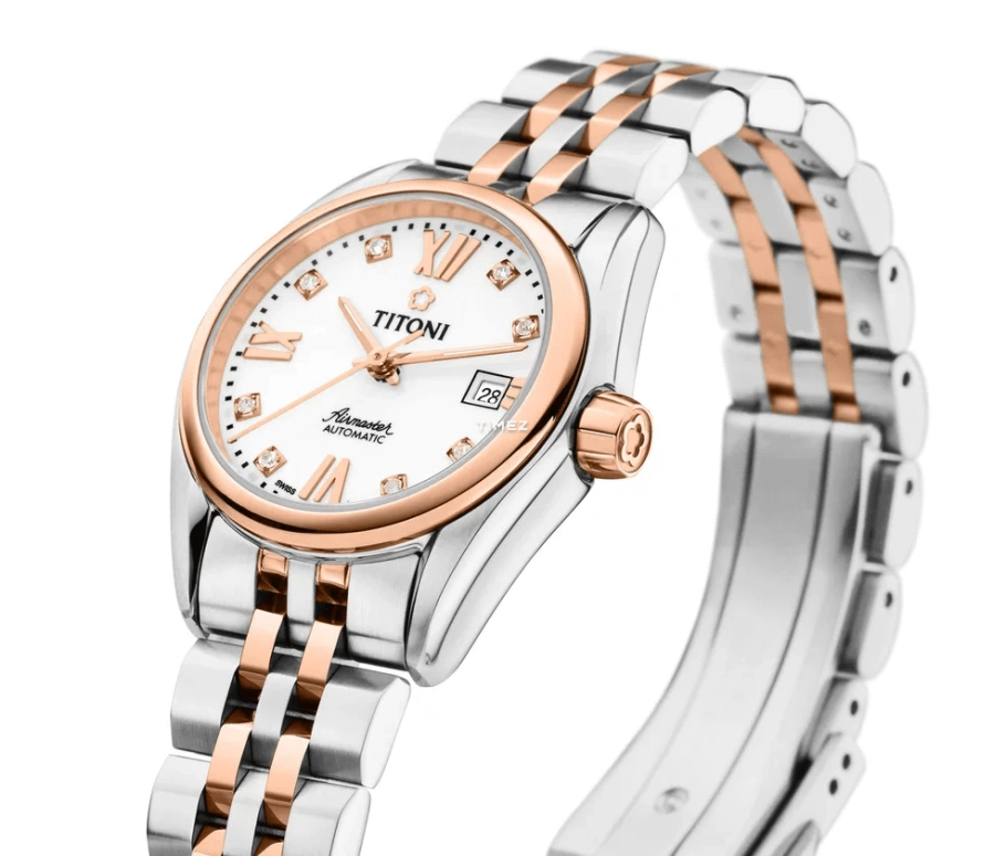 Titoni,AIRMASTER 27mm,27mm,Stainless Steel,White,Automatic,Day,Sapphire,Crystal Glass,23909 SRG,23909 SRG-063