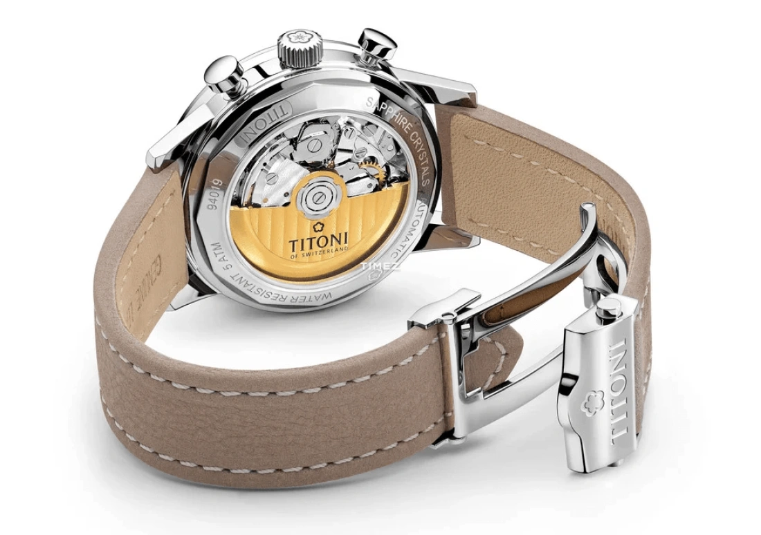 Titoni,HERITAGE 41mm,41mm,Stainless Steel,White,Automatic,Chronograph,Day,94019 S,94019 S-ST-682