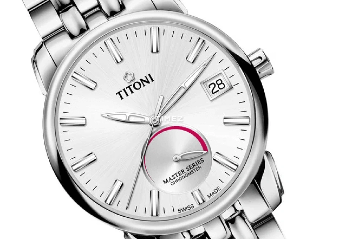 Titoni,MASTER 41mm,41mm,Stainless Steel,Silver,Automatic,Day,Power Reserve Indicator,94388 S,94388 S-578