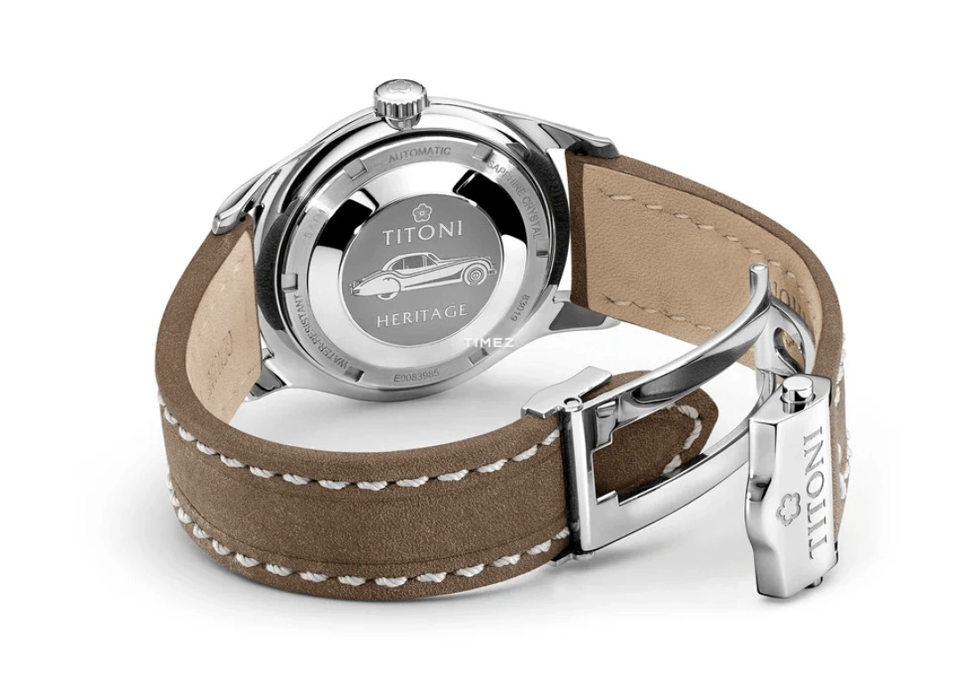 Titoni,HERITAGE 39mm,39mm,Stainless Steel,Silver,White,Automatic,Sapphire,Glass,Round,83019 S,83019 S-ST-639