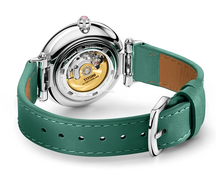 Titoni,MISS LOVELY 33.50mm,33.50mm,Stainless Steel,White,Automatic,Sapphire,Crystal Glass,Round,23978 S,23978 S-STG-622