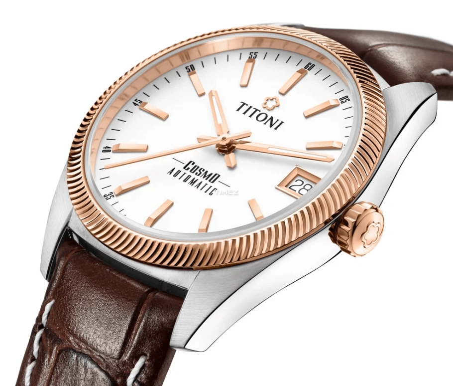 Titoni,COSMO 33.50mm,33.50mm,Stainless Steel,Silver,Automatic,Day,Sapphire,Crystal Glass,828 SRG,828 SRG-ST-606