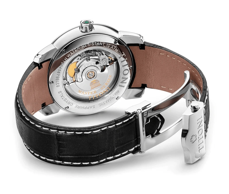 Titoni,MASTER 41mm,41mm,Stainless Steel,Brown,Black,Automatic,Day,Sapphire,Crystal Glass,83188 S,83188 S-ST-662