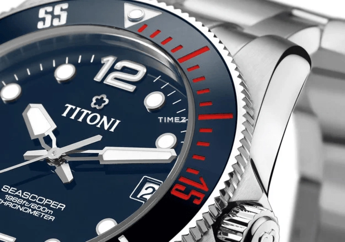 Titoni,SEASCOPER 42mm,42mm,Stainless Steel,Ceramic,Blue,Automatic,Day,Sapphire,Crystal Glass,83600 S,83600 S-BE-255