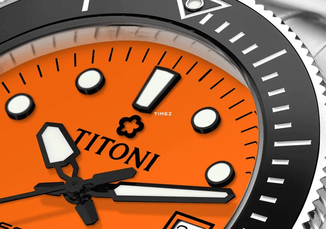 Titoni,SEASCOPER 42mm,42mm,Stainless Steel,Orange,Automatic,Day,38hours,83300 S,83300 S-BK-715