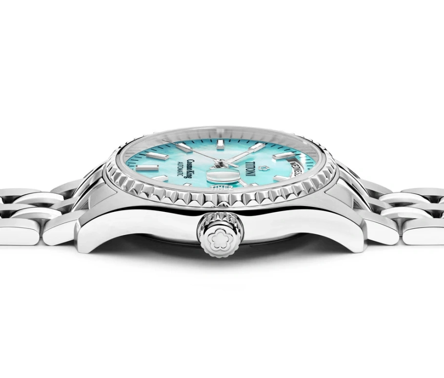 Titoni,COSMO 40mm,40mm,Stainless Steel,Blue,Handwound,Date,Day,797 S,797 S-719