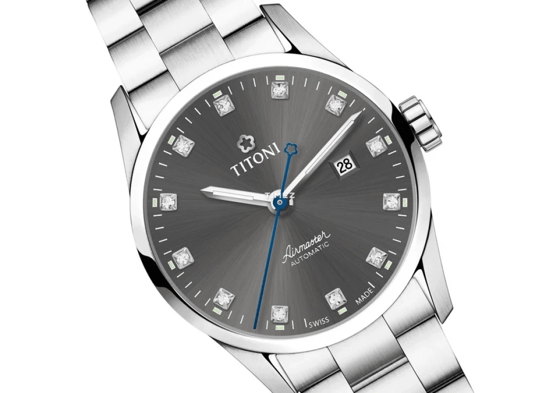 Titoni,AIRMASTER 29mm,29mm,Stainless Steel,Grey,Automatic,Day,Sapphire,Crystal Glass,23743 S,23743 S-667