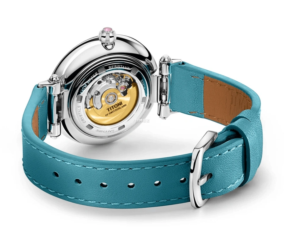 Titoni,MISS LOVELY 33.50mm,33.50mm,Stainless Steel,White,Automatic,Sapphire,Crystal Glass,Round,23978 S,23978 S-STT-622