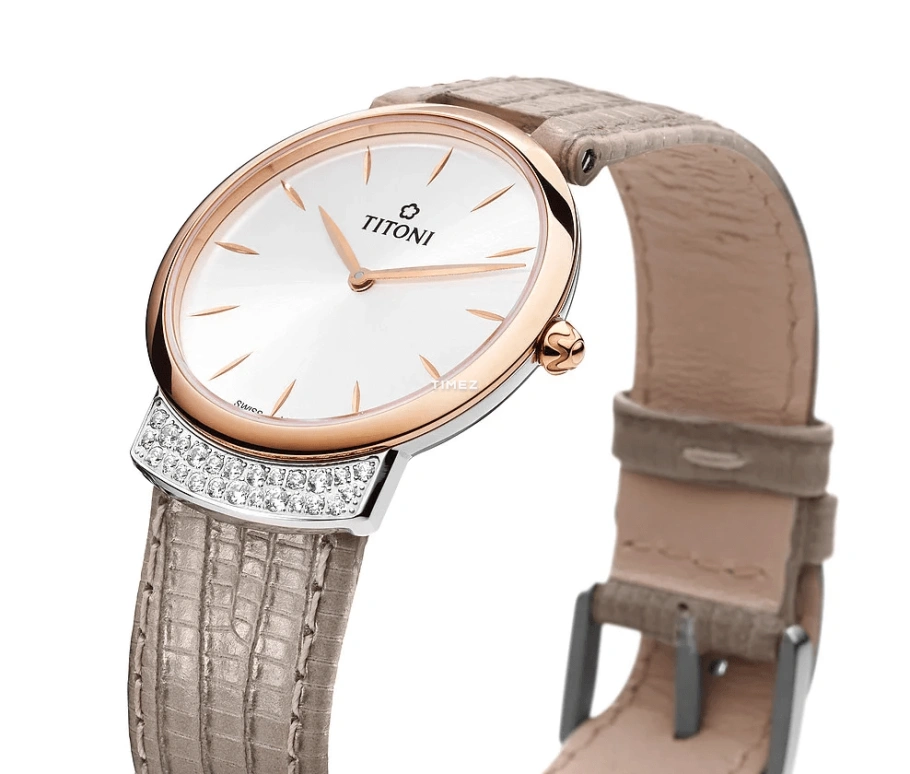 Titoni,MADEMOISELLE BY TITONI 32mm,32mm,Stainless Steel,Silver,Quartz,Sapphire,Crystal Glass,Round,TQ 42912 SRG,TQ 42912 SRG-ST-590