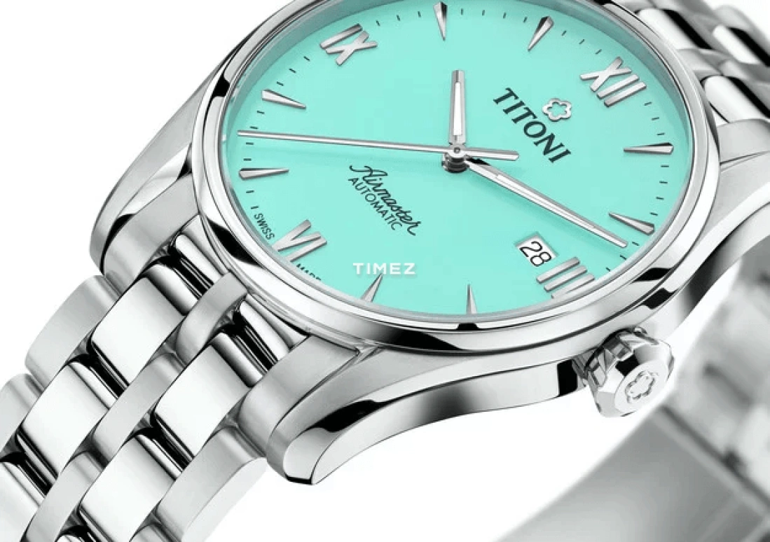 Titoni,AIRMASTER 40mm,40mm,Stainless Steel,Sky Blue,Automatic,Day,Sapphire,Crystal Glass,83908 S,83908 S-691
