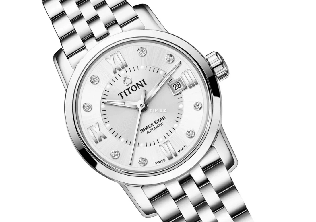 Titoni,SPACE STAR 28mm,28mm,Stainless Steel,Silver,Automatic,Day,Sapphire,Crystal Glass,23538 S,23538 S-099