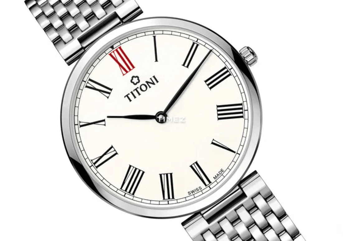 Titoni,SLENDERLINE 37mm,37mm,Stainless Steel,Silver,Automatic,Day,Sapphire,Crystal Glass,TQ 52718 S,TQ 52718 S-608