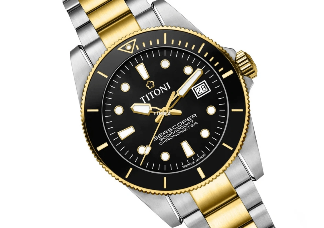 Titoni,SEASCOPER 42mm,42mm,Stainless Steel,Ceramic,Black,Automatic,Day,38hours,83300 SY,83300 SY-BK-248