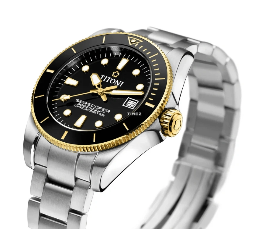 Titoni,SEASCOPER 42mm,42mm,Stainless Steel,Ceramic,Black,Automatic,Day,38hours,83300 SYS,83300 SYS-BK-248