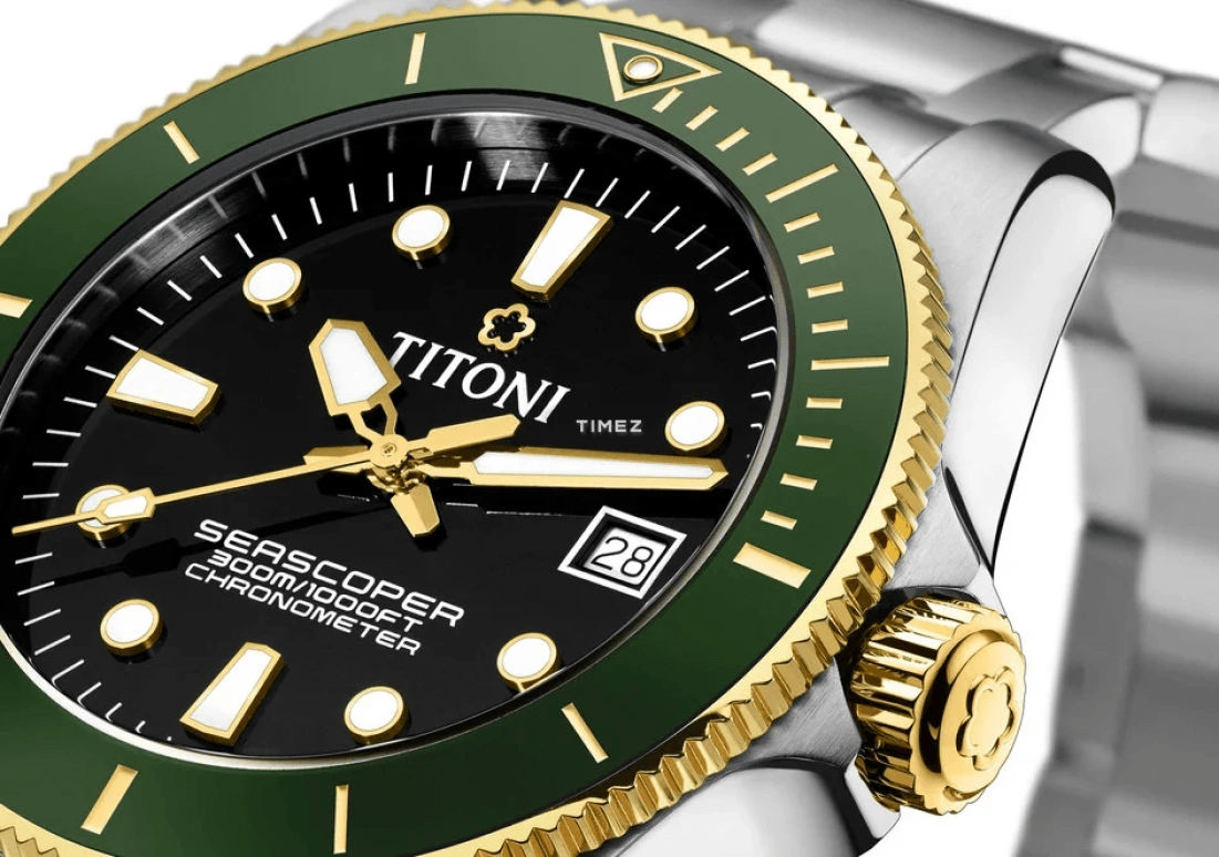 Titoni,SEASCOPER 42mm,42mm,Stainless Steel,Ceramic,Black,Automatic,Day,38hours,83300 SYS,83300 SYS-GN-248