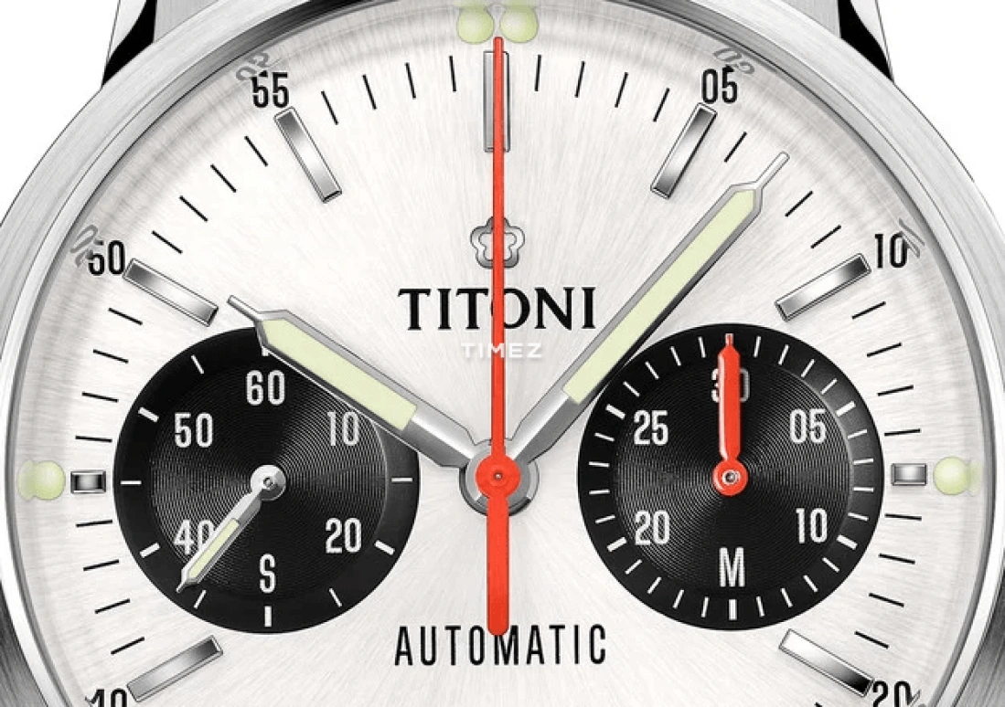 Titoni,HERITAGE 41mm,41mm,Stainless Steel,White,Automatic,Chronograph,Day,94020 S,94020 S-680