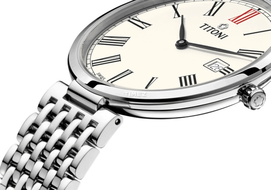 Titoni,SLENDERLINE 39mm,39mm,Stainless Steel,Silver,Automatic,Day,Sapphire,Crystal Glass,82718 S,82718 S-608