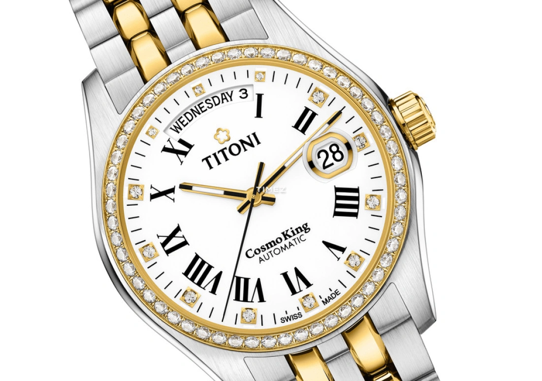 Titoni,COSMO 40mm,40mm,Stainless Steel,White,Automatic,Date,Day,797 SY,797 SY-DB-019