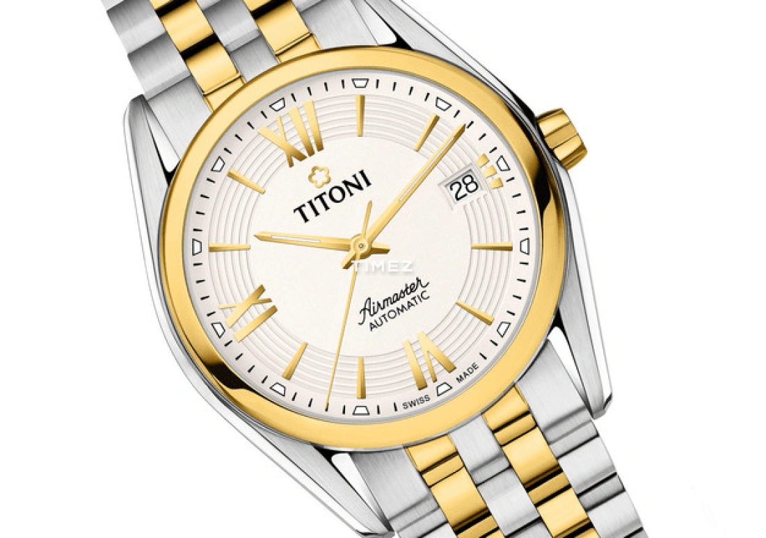 Titoni,AIRMASTER 38.50mm,38.50mm,Stainless Steel,Silver,Automatic,Day,Sapphire,Glass,83909 SY,83909 SY-342